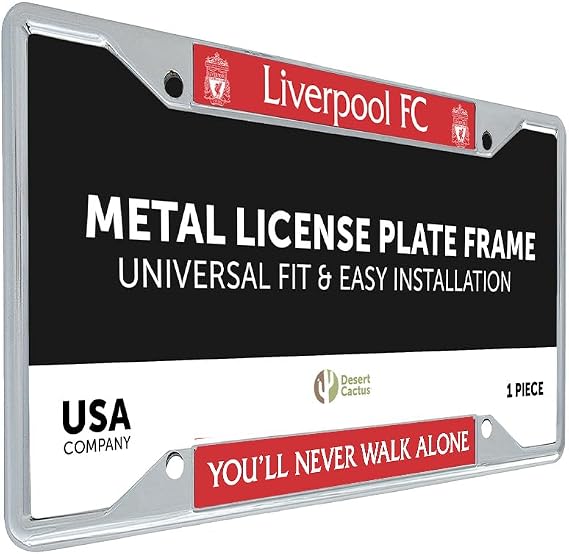 Desert Cactus Liverpool FC Car Accessories Football Soccer Metal License Plate Frame and Tag Holder for Front or Rear of Vehicle (Frame - Design 5)