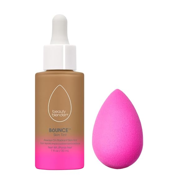 Beautyblender 12-Hour Always on Radiant Skin Tint (Tan 4) & Original Pink Beauty Blender Makeup Sponge Bundle