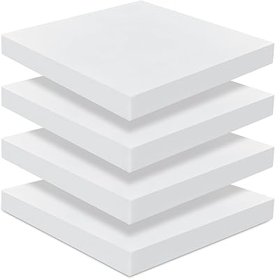 Frienda 4 Pack 2 x 20 x 20 Upholstery High Density Foam Cushion Seat Replacement Square Cut to Size Foam Couch for Patio Furniture Commercial Dinning Chair Couches Benches Padding DIY Projects