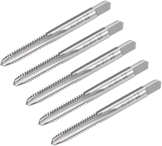uxcell Machine Tap #10-24 UNC Thread 2B Class 3 Flutes High Speed Steel Screw Threading Tap Tapping Tool 5pcs