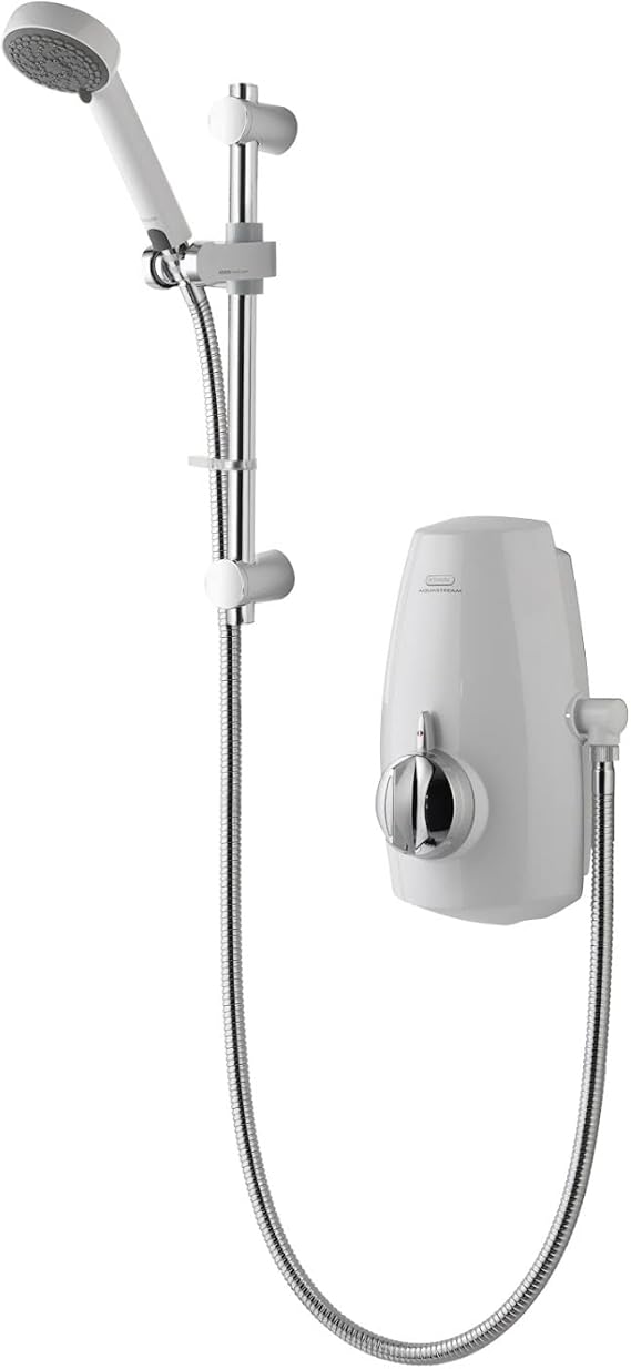 Aqualisa Aquastream Thermo mixer shower with adjustable head - White/Chrome