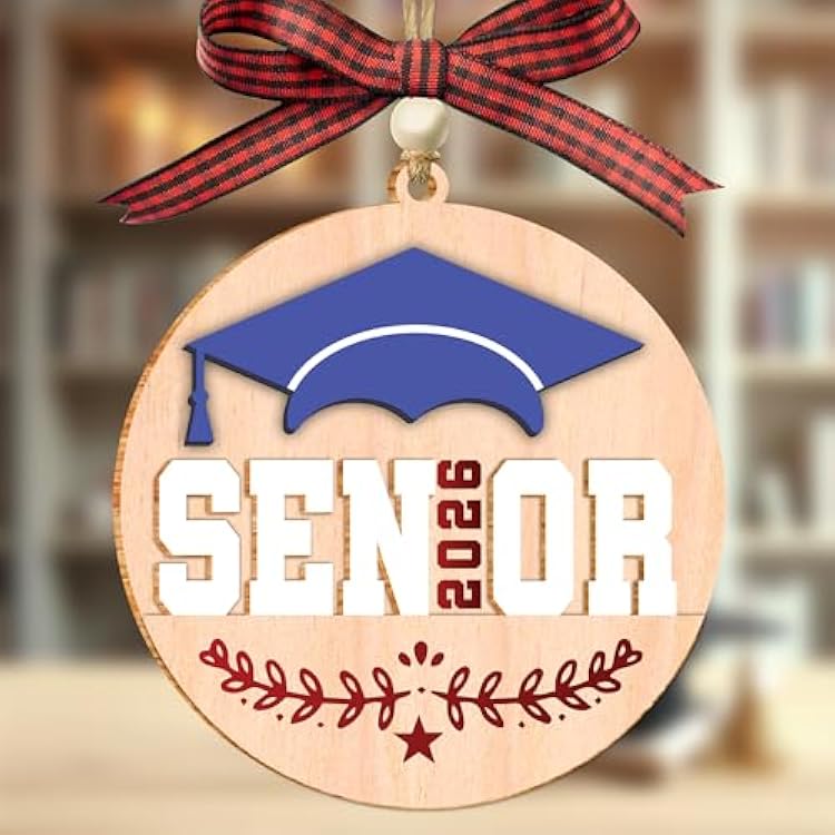 Senior 2026 Ornament, Graduation Ornament, Class of 2026 Christmas Ornaments, 2025 Graduation Gift for High School College University, Grad Party Congratulations for Son, Daughter