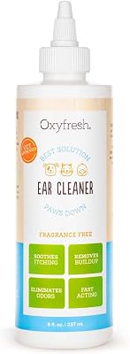 Oxyfresh Advanced Pet Ear Cleaner - Best Dog and Cat Ear Cleaning Solution - Helps with Yeast, Wax, Dirt & Itchy Ear Canal - Cleaning, Soothing, Sting-Free Dog Ear Wash & Cat Ear Rinse - 8oz