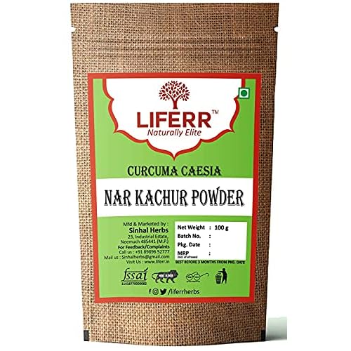 LIFERR NAR Kachur Powder | Kali Haldi Powder | Black Turmeric | Curcuma Caesia | 100g