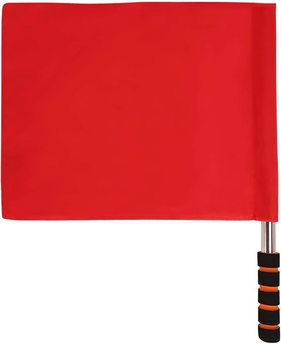 Sports Referee Flags with Pole Stainless Steel Patrol Handheld Signal Flag Track and Field Court Training Flag Athletic Competition Flag for Rugby Soccer Volleyball Football Linesman Command Flags