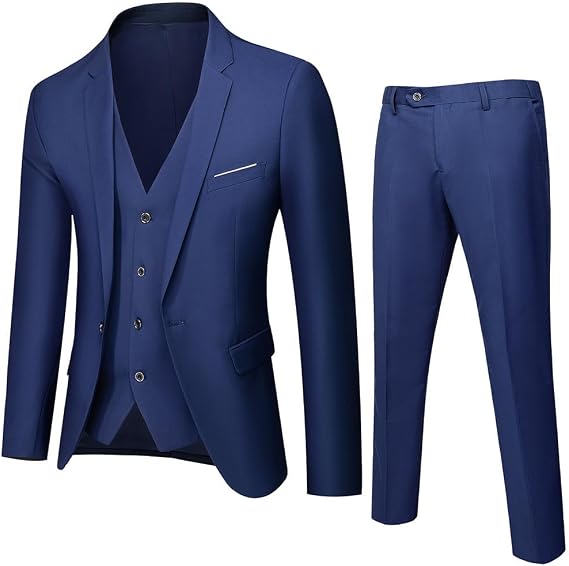 Men's Slim Fit Suit Set 2 Formal Tuxedo for Wedding Groom/Best Man - Tailored Dress Suit for Men