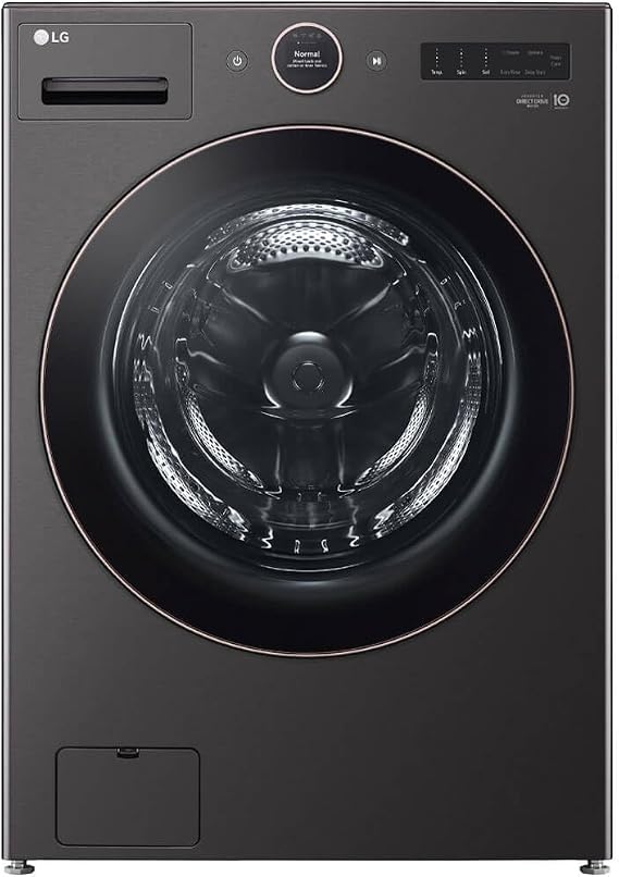 5.0 cu. ft. Stackable Smart Front Load Washer in Black Steel with ezDispense, AI Digital Dial, Steam and TurboWash360