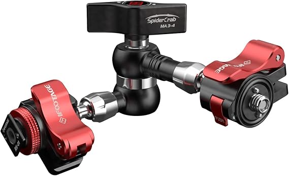 IFOOTAGE 7" Spider Crab Magic Arm MA3-4 Quick Release Mount | Camera Arm Projector Mount with 1/4" & 3/8" Screws, Payload 6KG, Compatible with Camera Monitor Phone Lights Projector