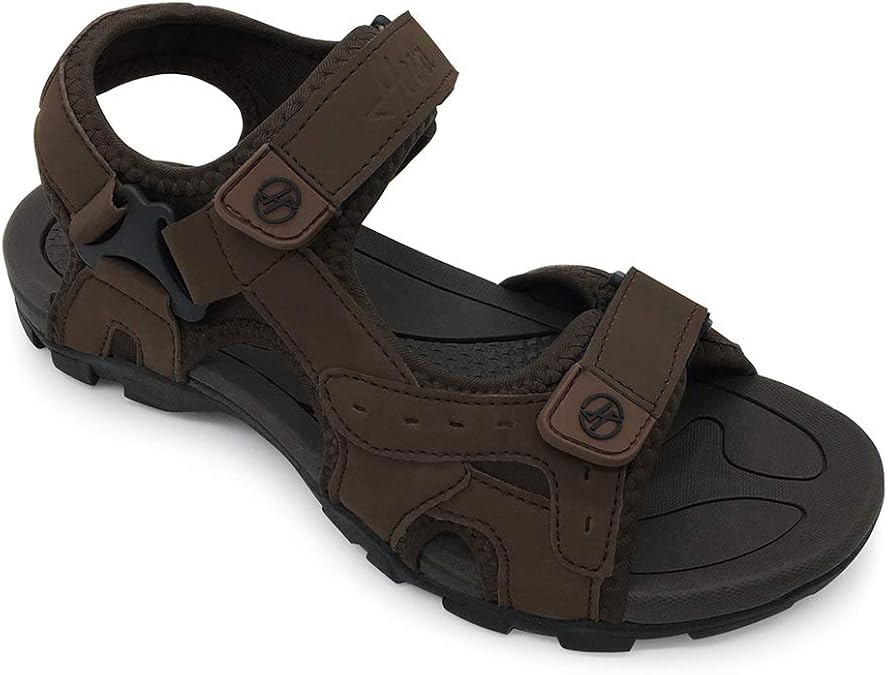 HEVA Mens Sandals Trekking Walking Athletic Outdoor Hiking Leather Shoes