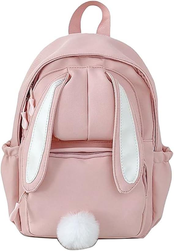 Kawaii Bunny Small Backpack for Women Cute Bags Purse (Pink)