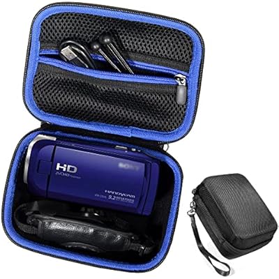Semi-hard Camcorder Case for Sony HD Video Recording HDRCX405, HDRCX440 Handycam; Canon VIXIA HF R800, Panasonic HC-V180K and Kimire HD Recorder, Professional Hard Case with SD, Memory Card Pockets,