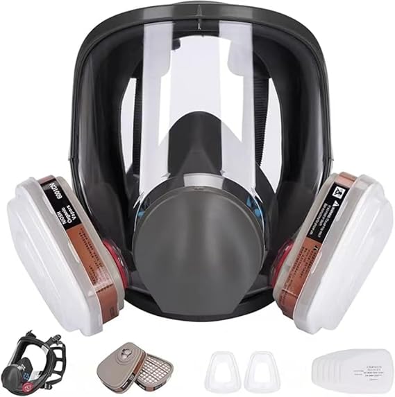 Reusable Full Face Respirator, Gas Cover Organic Vapor Mask and Anti-fog,Dust-proof Face Cover, for Painting, Mechanical Polishing, Logging, Welding and Other Work Protection