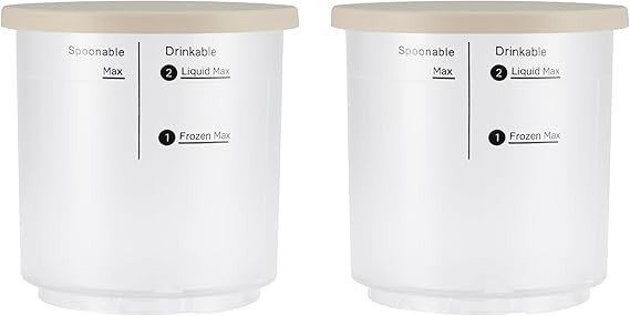 BLACK+DECKER Perfect Pint Ice Cream Maker Replacement Jars, 2-Pack | Two reusable 1-pint jars for making, storing and customizing homemade frozen desserts and mix-ins.