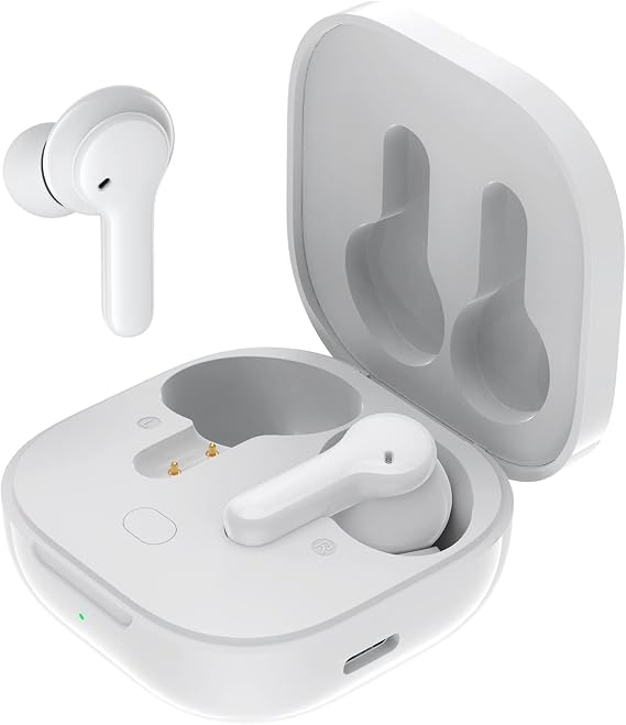 QCY T13 True Wireless Earbuds Bluetooth 5.1 Headphones Touch Control with Wireless Charging Case Waterproof Stereo Earphones in-Ear Built-in Mic Headset 40H Playtime (Bright White)