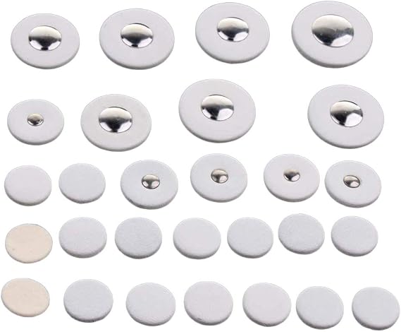 Jiayouy 28 Pieces Clarinet Pads Replacement Set Bass Clarinet Woodwind Instrument Pads White 16MM-30.6MM