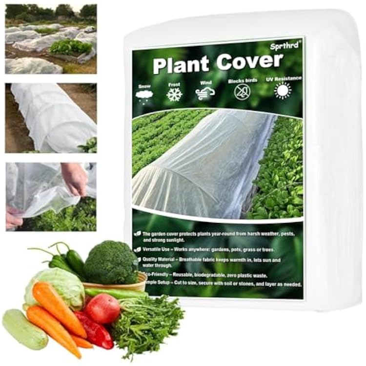 Plant Covers Freeze Protection 10 x 30 FT 1.2ozyd2 Frost Cloth Blankets for Outdoor Plants in Winter, Floating Row Cover for Vegetable Garden