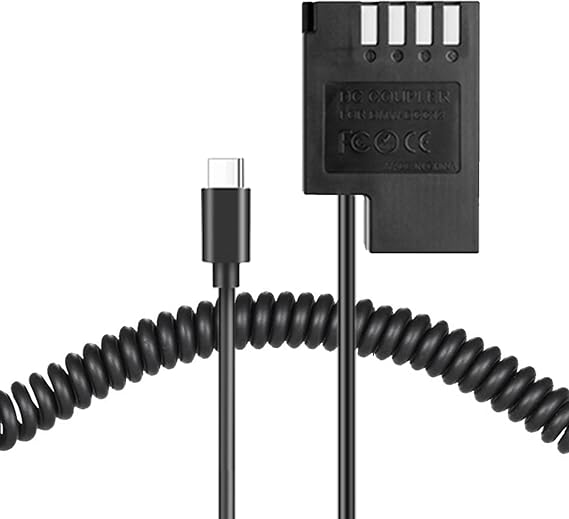 Type-c Spring Cable DMW-DCC12 DC Coupler DMW-BLF19 BLF19E Dummy Battery USB-C Cable Kit Compatible with Cameras Panasonic Lumix GH3 GH4 GH5 GH5s
