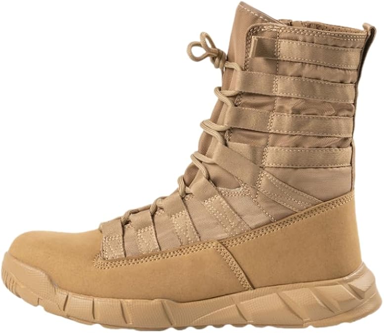 Men's Hiking Boots Tactical Boots Men Lightweight Work Boots Side Zipper Combat Outdoor Boots