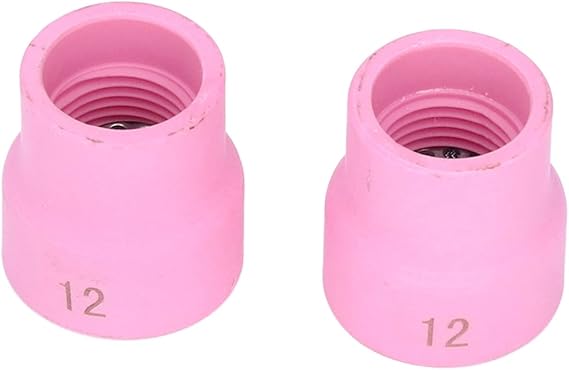 2Pcs TIG Welding Cup,12 14 Ceramic Nozzle Accessory Set Kit TIG Welding Cup Ceramic Nozzle Accessory Set Kit for Welding Porcelain Nozzles for WP9/17/18/20/25/26 (Roseate)