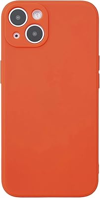 CoolBELL Phone Case for iPhone 14 6.1 inches Soft TPU Square Edges Camera Protection Shockproof Phone Covers for Women Men Boy Girls Light Orange
