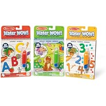 Melissa & Doug Water Wow! 3-Pack Animals, Alphabet, Numbers Water-Reveal Travel Activity Pads