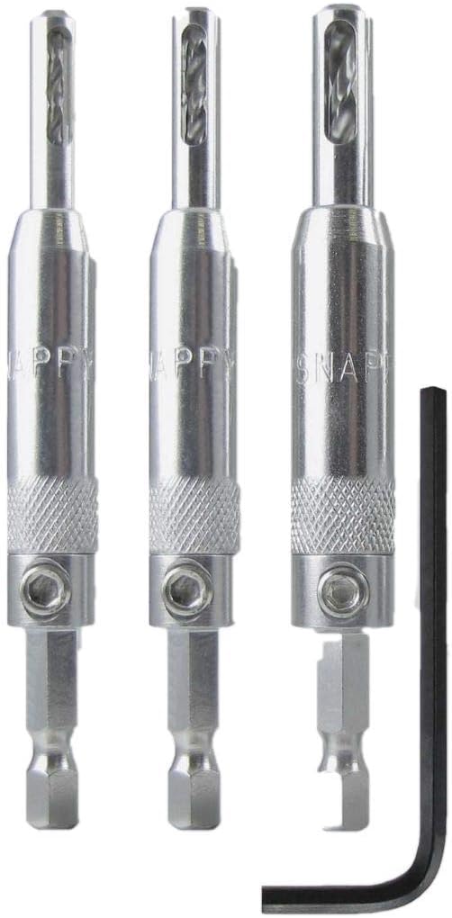 Snappy 3pc Self Centering Hinge Drill Bit Set Made in USA