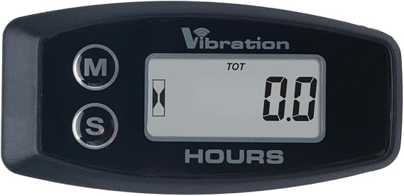 RL-HM015V Cordless Vibration Hour Meter | Adjustable Sensitivity Digital Hour Counter with Maintenance Reminder, IP67 Waterproof Display Lock for Lawn Mower, Generator