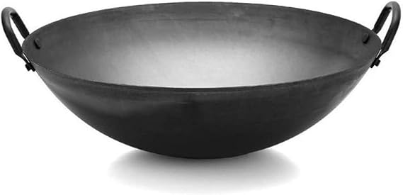 Cast Iron Wok/Frying Pan - Traditional Hand-Made Non-Stick Coated Iron Pot,Professional Large Wok/Saute Pan,with Steel Helper Handle,50Cm,40Cm (40Cm),40cm,40cm,40cm