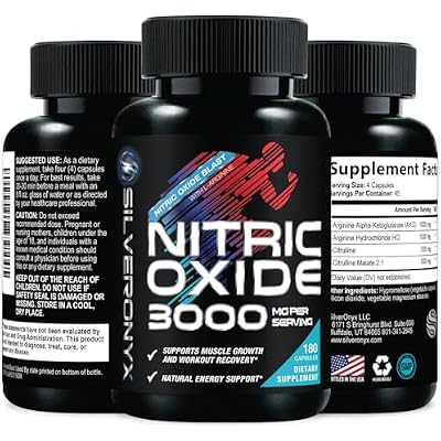 Extra Strength Nitric Oxide Booster - 3X Strength L-Arginine AKG & Citrulline Malate - Men & Women Premium Pre Workout Nitric Booster - Natural Energy & Muscle Support, Bottled in USA - 180 Capsules