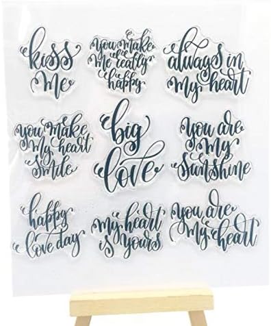 Welcome to Joyful Home 1pc Kiss me Love Happy Valentine's Day Big Love Rubber Clear Stamp for Card Making Decoration and Scrapbooking 16.5x18cm