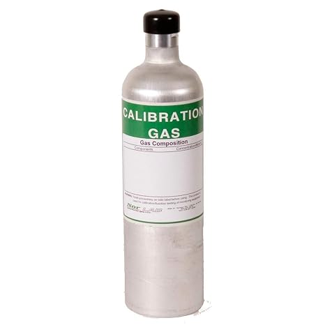 Multi Calibration Gas: 10 PPM Hydrogen Sulfide, 50 PPM Carbon Monoxide, 2.5% (50% LEL) Methane, 18% Oxygen, Balance Nitrogen (29 Liter)