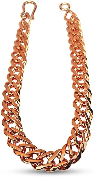 SHINDE EXPORTS Pure Copper Bracelet for Men & Women, Handmade Link Chain Bracelet with S Hook Clasp, 8.5 Inch Adjustable Unisex Wrist Jewelry, 12mm Wide, Made in India