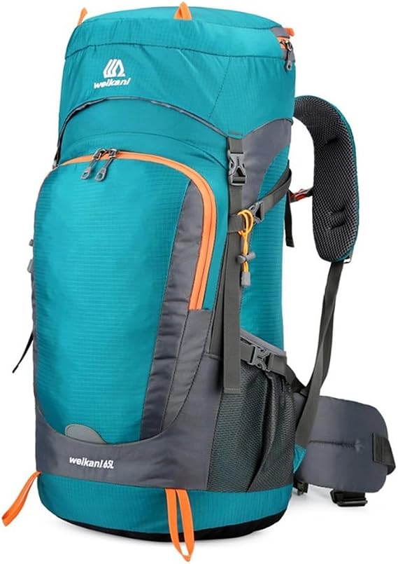 65L Lightweight Hiking Backpack, Waterproof Travel Bag, Outdoor Camping, Blue