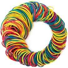 300 PCS Elastic Rubber Bands in Various Sizes, 25mm 38mm 50mm Strong Stretchable Colorful Rubbers Flexible Rubberbands for School Home Office Supplies File DIY Tie Dye