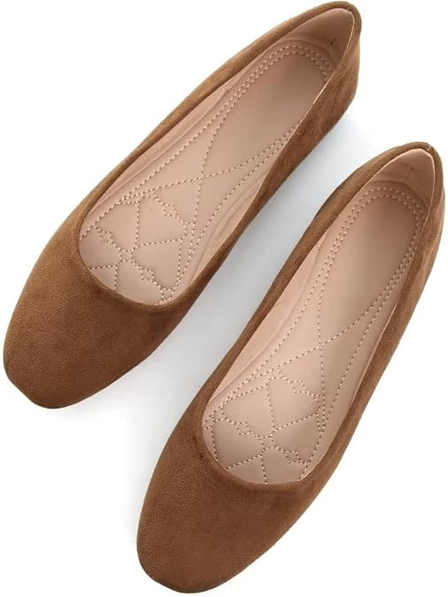 TN TANGNEST Women's Fashion Square Toe Ballet Shoes