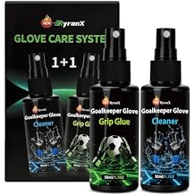 Goalkeeper Glove Care Kit - 50ml Grip Spray & 50ml Glove Wash Set, Professional Soccer Training Gear for Youth & Adult Goalie Gloves, Restores Tackiness & Cleans Latex