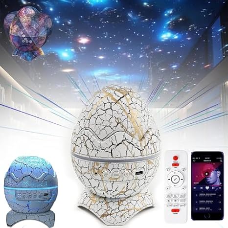 4 in 1 Northern Lights Projector, Egg Projector, 4 in 1 Northern Lights Projector by Lustris for Home Decor (White G)