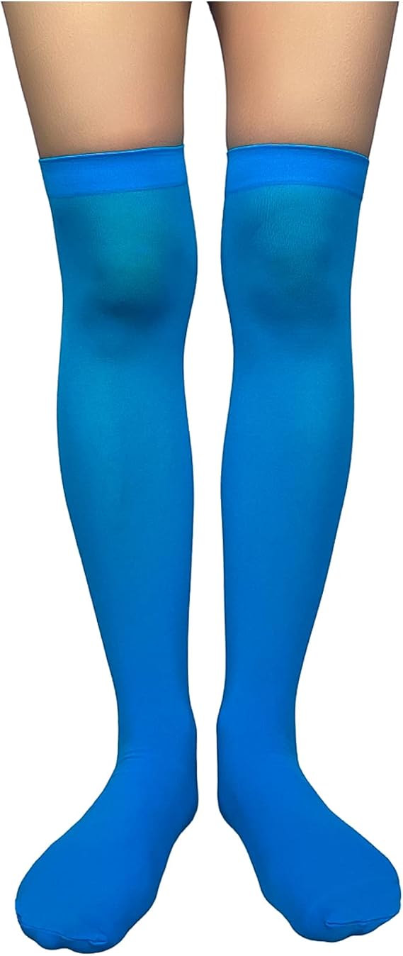 Opaque Thigh High Stockings for Women, School Girl Nylon Silk Knee High Long Sock for Halloween & Cosplay Party NL-W3