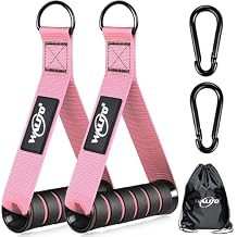 WALITO 3 Fabric Resistance Loop Bands for Legs and Butt and 2 Exercise Handles for Home Gym Equipment