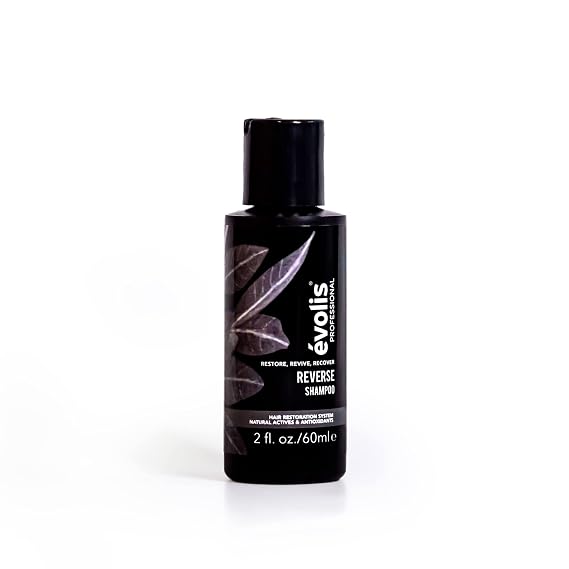 EVOLIS Reverse Thickening Shampoo for Fuller Hair (2 fl oz) | Thickening Shampoo - Travel Size 2 fl oz. FGF5-blocking formula supports fuller, thicker-looking hair on the go.