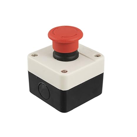 uxcell Red Sign Mushroom Emergency Stop Push Button Switch Station 1 NC