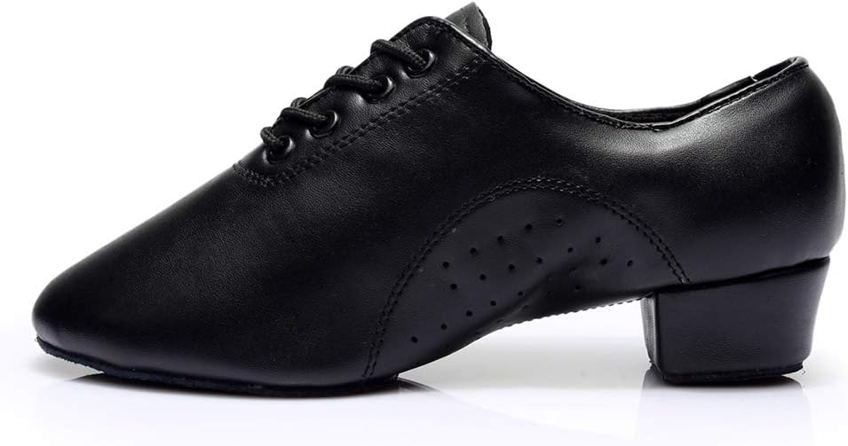 HROYL Little Boy Big Kids Men Latin Dance Shoes Leather lace-up Ballroom Shoes Tango Salsa Performence Practice Dance Shoes Z-238