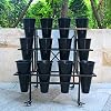 Zhongma Flower Display Stand with 16pcs Plastic Buckets for Fresh Flowers Heavy Duty Garden Cart Moving Flower Bucket Stand with Wheels