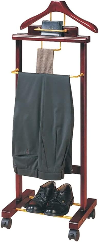 Wardrobe Valet, Suit Garment Valet Stand, Wooden Clothes Rack, Suitable for Hotels, Dormitory, Office, 17 Styles (Color : Style#A)