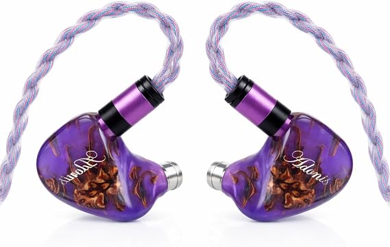 Kinera QoA Adonis New 3 Hybrid IEM Headphones, Knowles BA + Custom BA + 9.2mm Dynamic Drivers, in-Ear Monitor Earphones, Wired HiFi Earbuds with Pinecone Resin CNC Shell