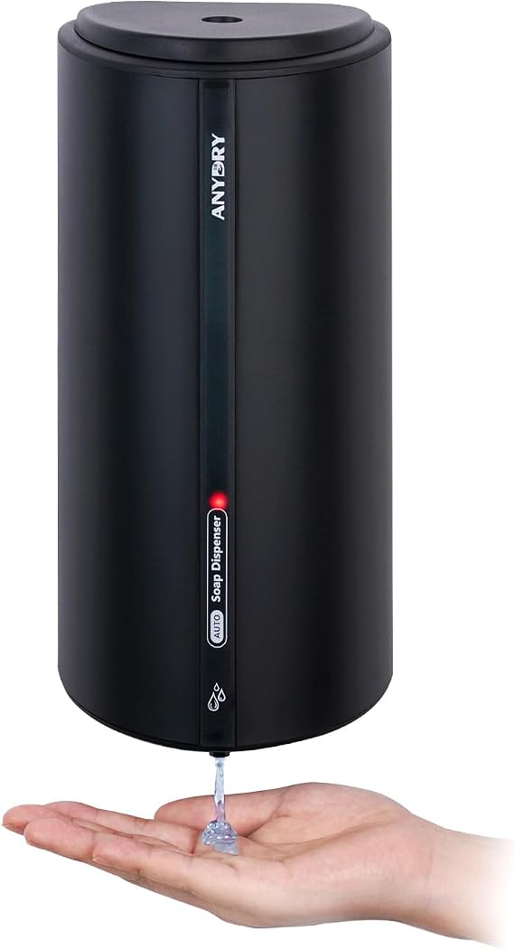 anydry 29fl.oz/850ml Commercial Automatic Liquid Soap Dispenser Wall-Mounted Large Capacity Model AD1209 Black