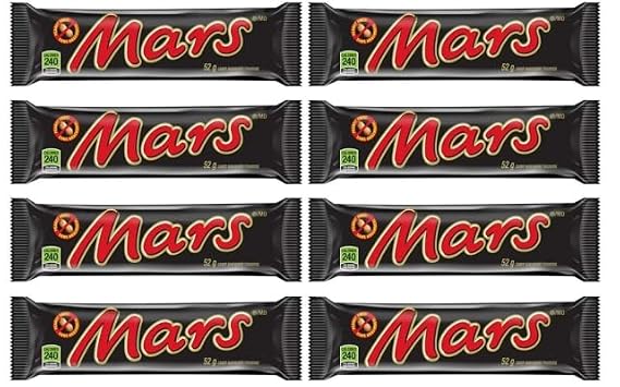 Mars Chocolate Candy Bar, 2.2 oz, Caramel, Nougat, Milk Chocolate (8full size bars)