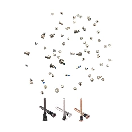 Complete Full Screws Set Replacement for iPhone 13 - Includes Bottom Pentalobe Screws in Black, Silver, Gold - Compatible with Models A2631 A2633 A2634 A2635 A2482
