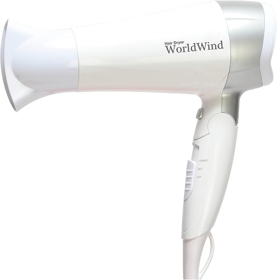 FUKAI FHD-1209K World Wind Hair Dryer | International Use, Foldable, Lightweight, Rear Cover Filter Included