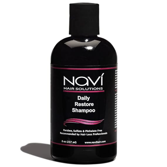 Navi Hair Loss Shampoo to Restore Hair Growth, DHT Blocker Shampoo for Thinning Hair with Biotin and Vitamin E, Paraben and Sulfate Free, Hair Regrowth for Men and Women, 8 oz
